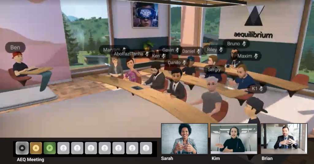 Aequilibrium: we train, meet, and collaborate through Virtual Reality