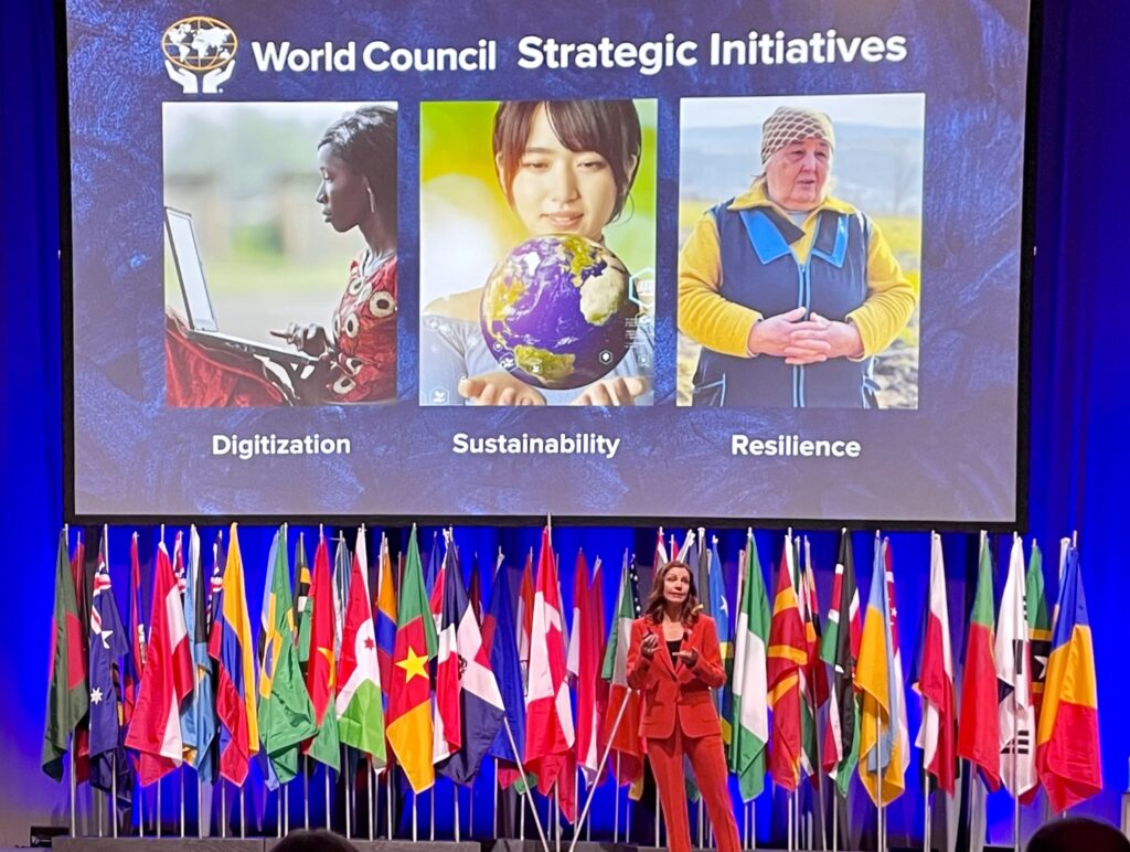 A slideshow showing that Digitization, Sustainability, and Resilience are important to WOCCU.