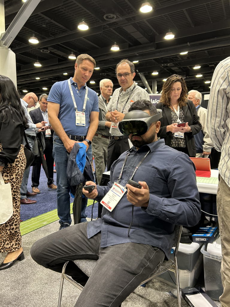 Our Director of Sales demonstrating the XR demo at our WCUC booth.